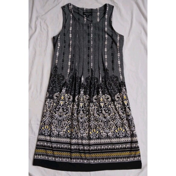 Perceptions Dresses & Skirts - Perceptions New York Black White Yellow Dress Pleated Sleeveless Career Size 8